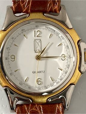 Vintage Paul Sebastian Genuine Leather & Stainless Steel Unisex Watch